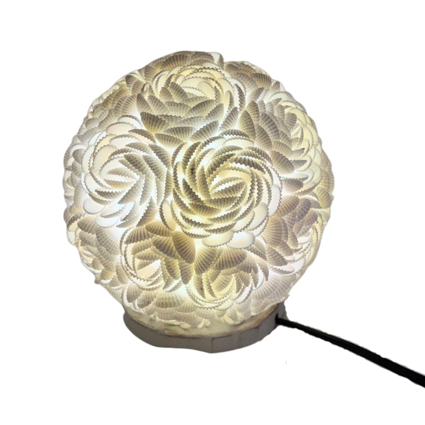 Lampe Coquillage Boho - Globe Rose - 15 cm