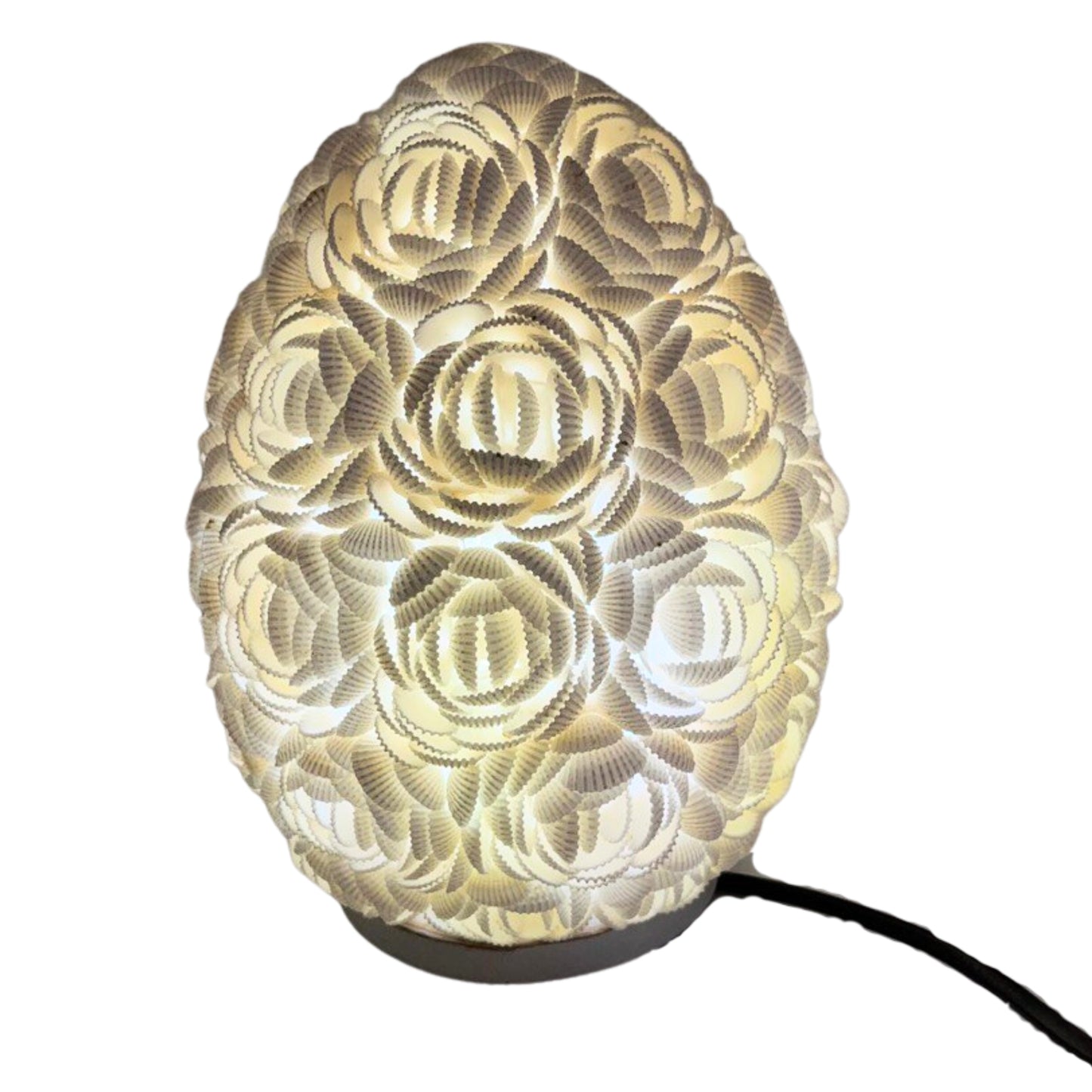 Boho Sea Shell Lamp - Pink Oval - 20cm