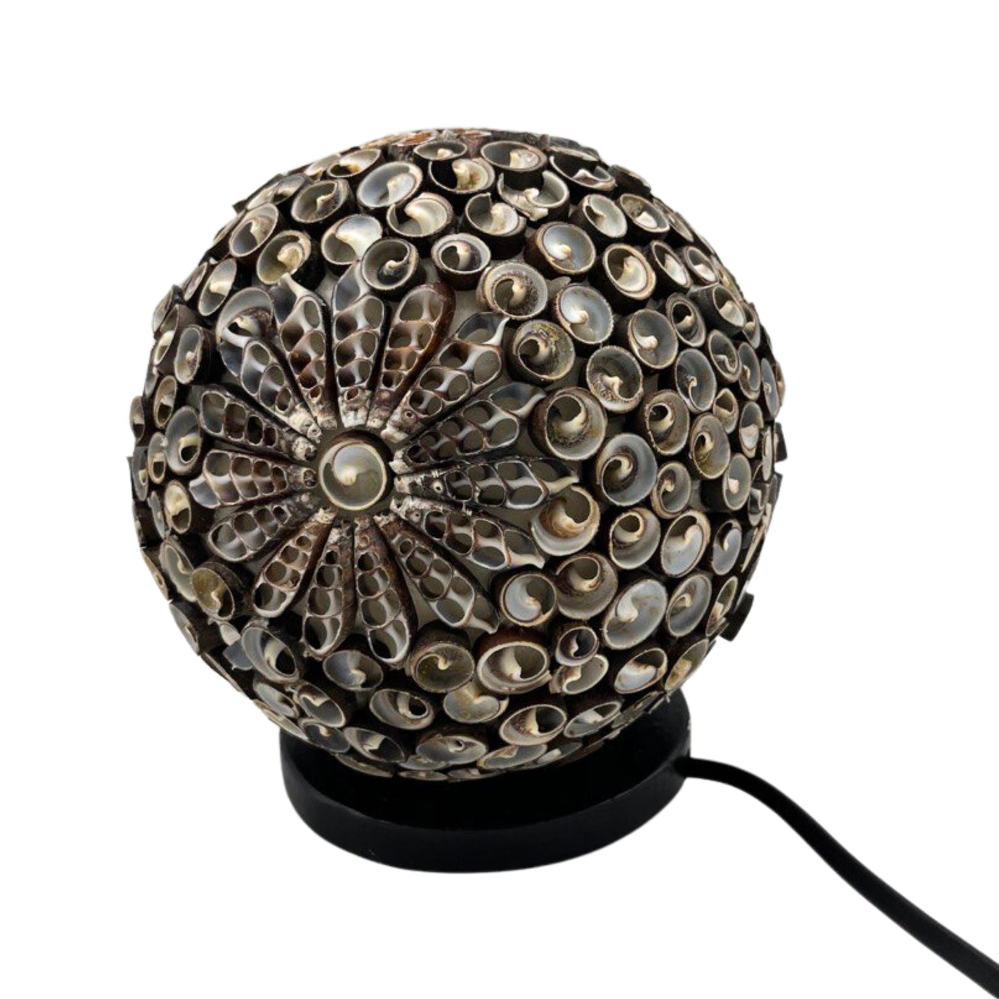 Boho Sea Shell Lamp - Globe Twist Chocolate - 15cm