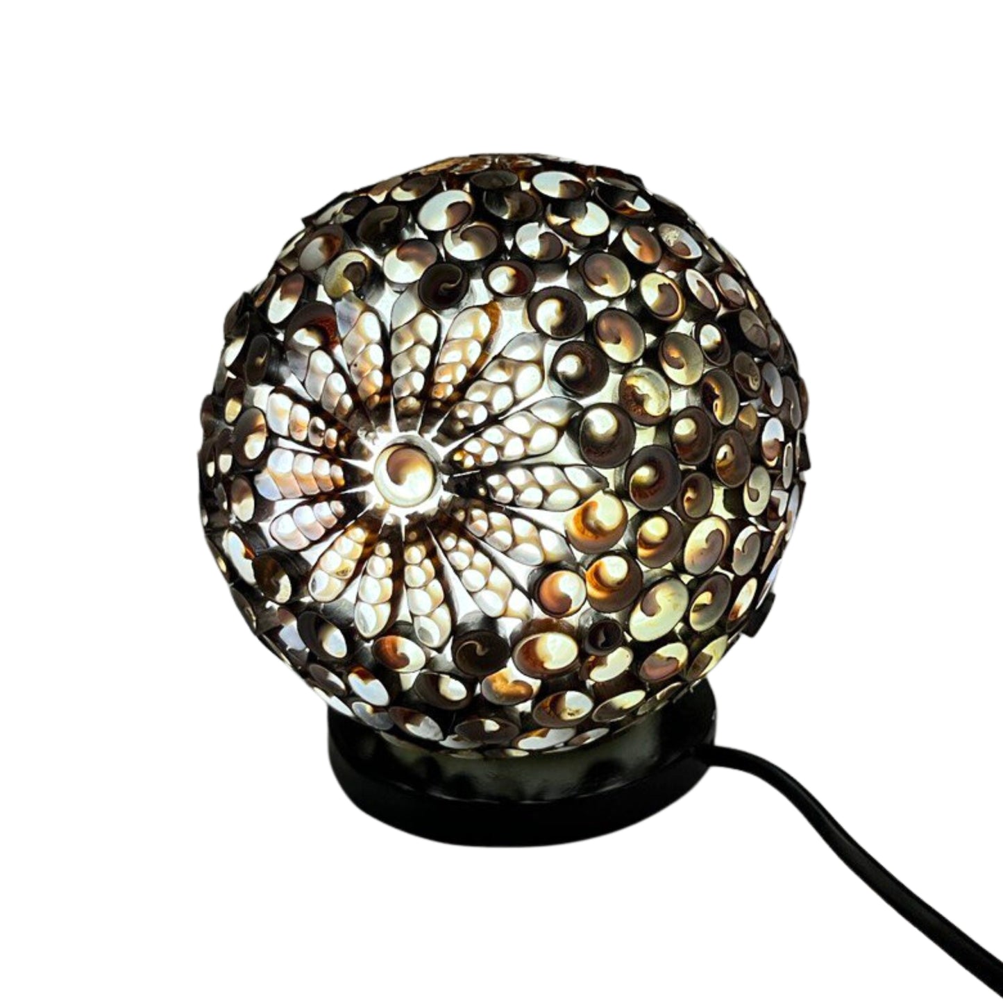 Lampe Coquillage Boho - Globe Twist Chocolat - 15cm