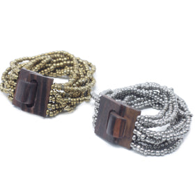 Cierre de Madera Multiple Accounts Bracelet - Gold/Bronze Set