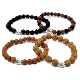 Assortiment de bracelets Rudraksha Buddah