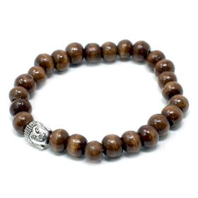 Bracelet Buddah et perles marron