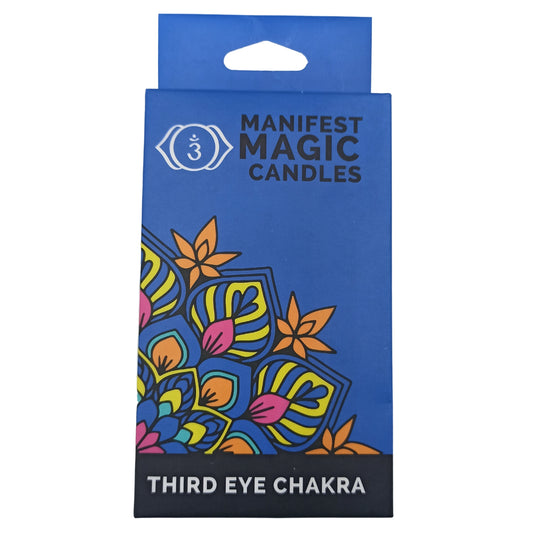 Bougies Magiques Manifestes (pack de 12) - Bleu Foncé - Chakra du Troisième Oeil