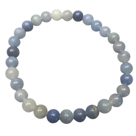 Precious Stone Manifestation Bracelet - Blue Encaje Agate - Independence