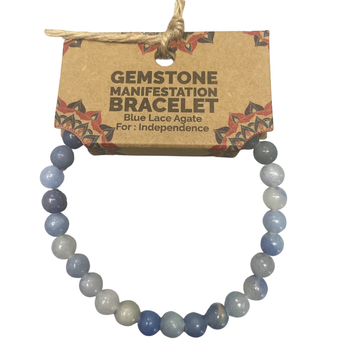 Precious Stone Manifestation Bracelet - Blue Encaje Agate - Independence