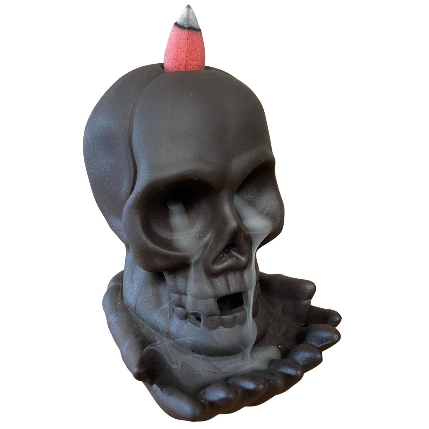 Backflow Incense Burner - Calavera Llorona (with light)