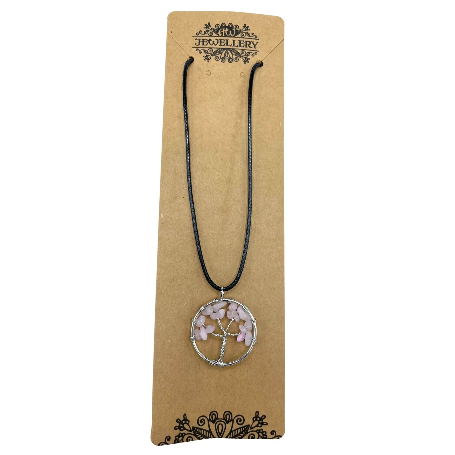 Collier Arbre de Vie - Cuarzo Rosa