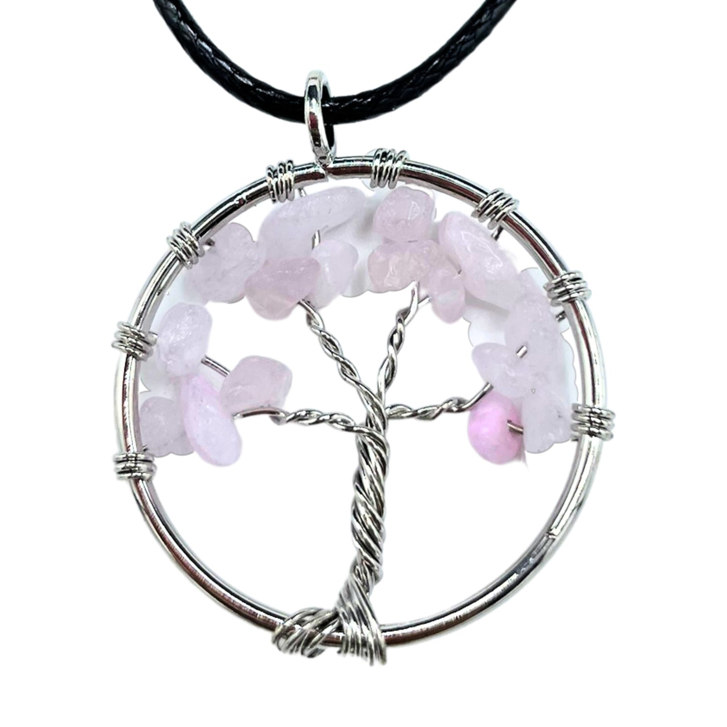 Collier Arbre de Vie - Cuarzo Rosa