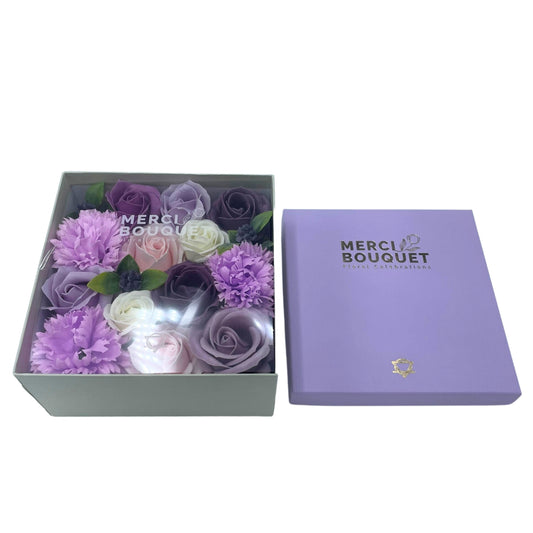 Caja Cuadrada - Rosa Lavanda y Clavel