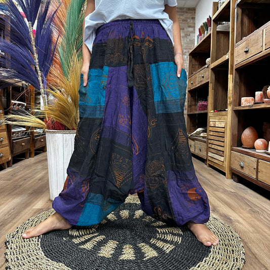 Yoga and festival pants - Aladdin Himalayan Print at home