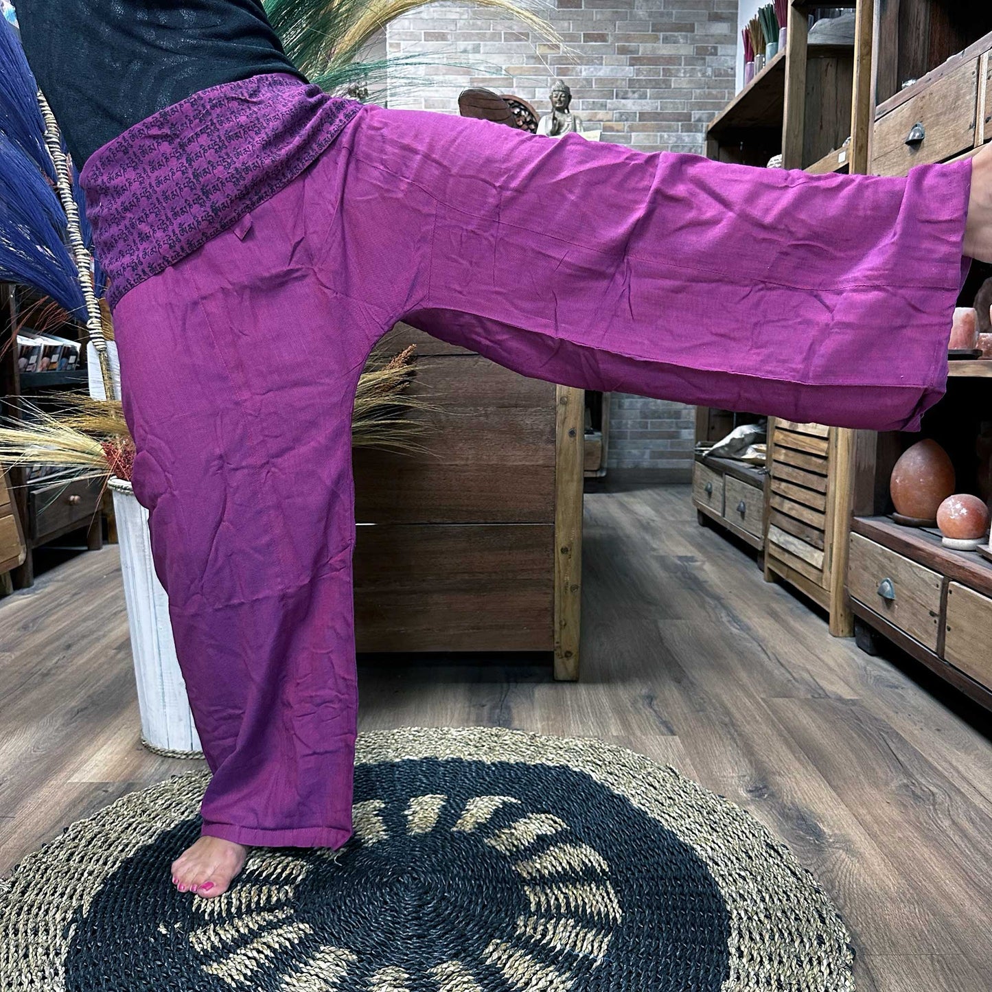 Pantalon de yoga et de festival - Mantra Mandala du pêcheur thaïlandais à la maison