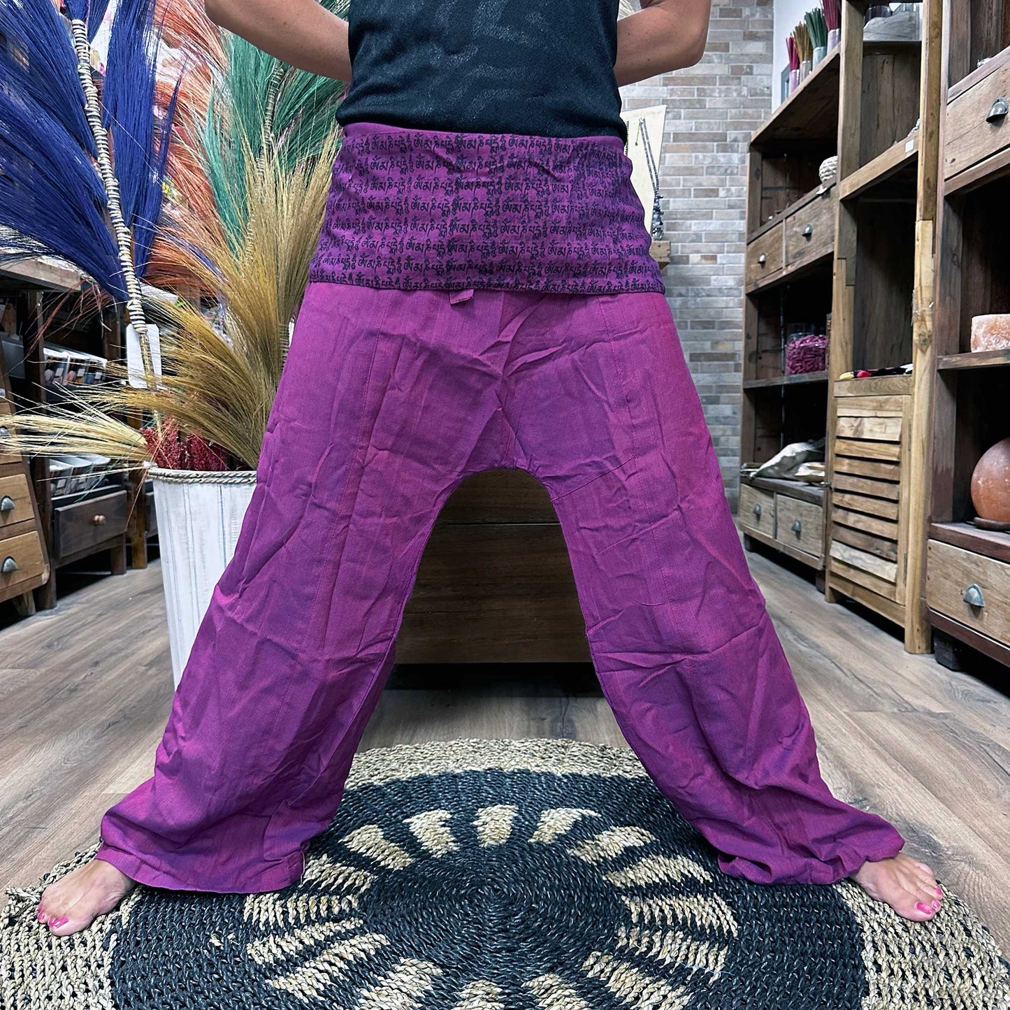 Pantalon de yoga et de festival - Mantra Mandala du pêcheur thaïlandais à la maison