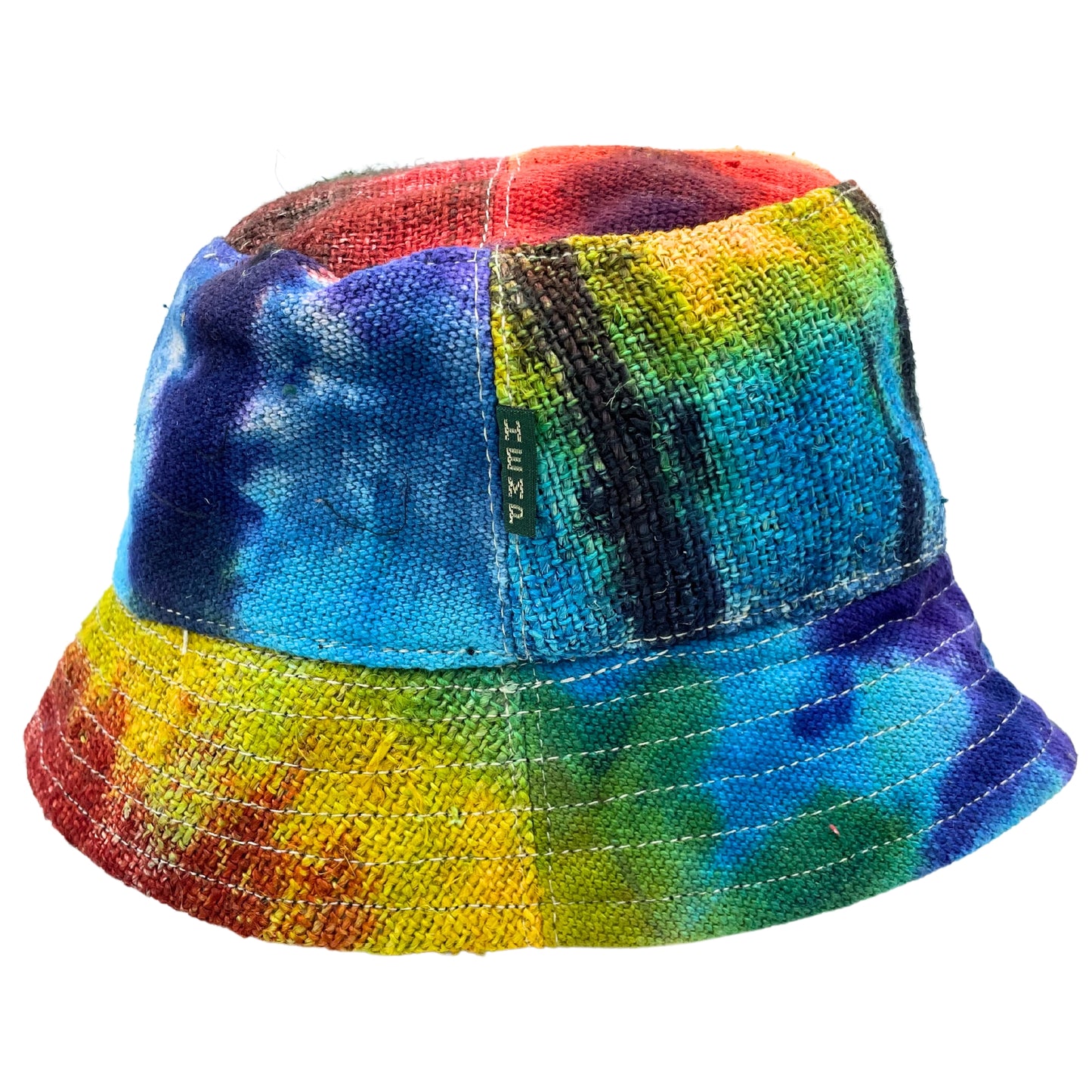 Sombrero de festival bohème en coton et coton avec patchs - Tiedye