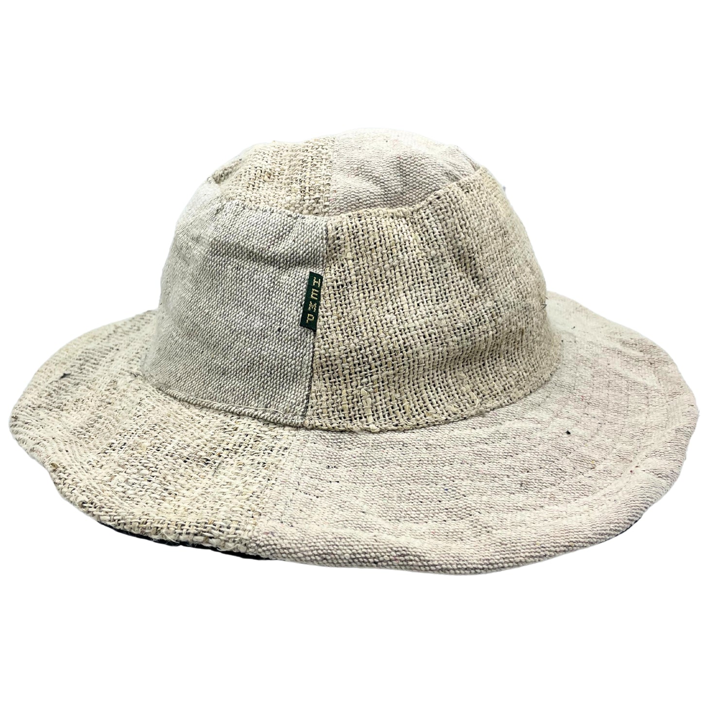 Sombrero de festival bohème en coton et coton avec patchs et cerceaux - Naturel