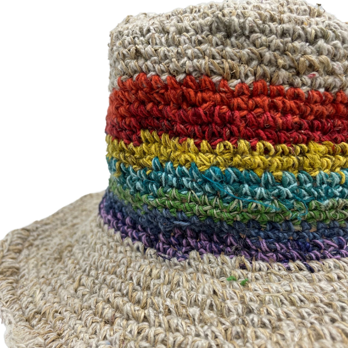 Handwoven boho cotton and cotton festival sombrero - Arco Iris