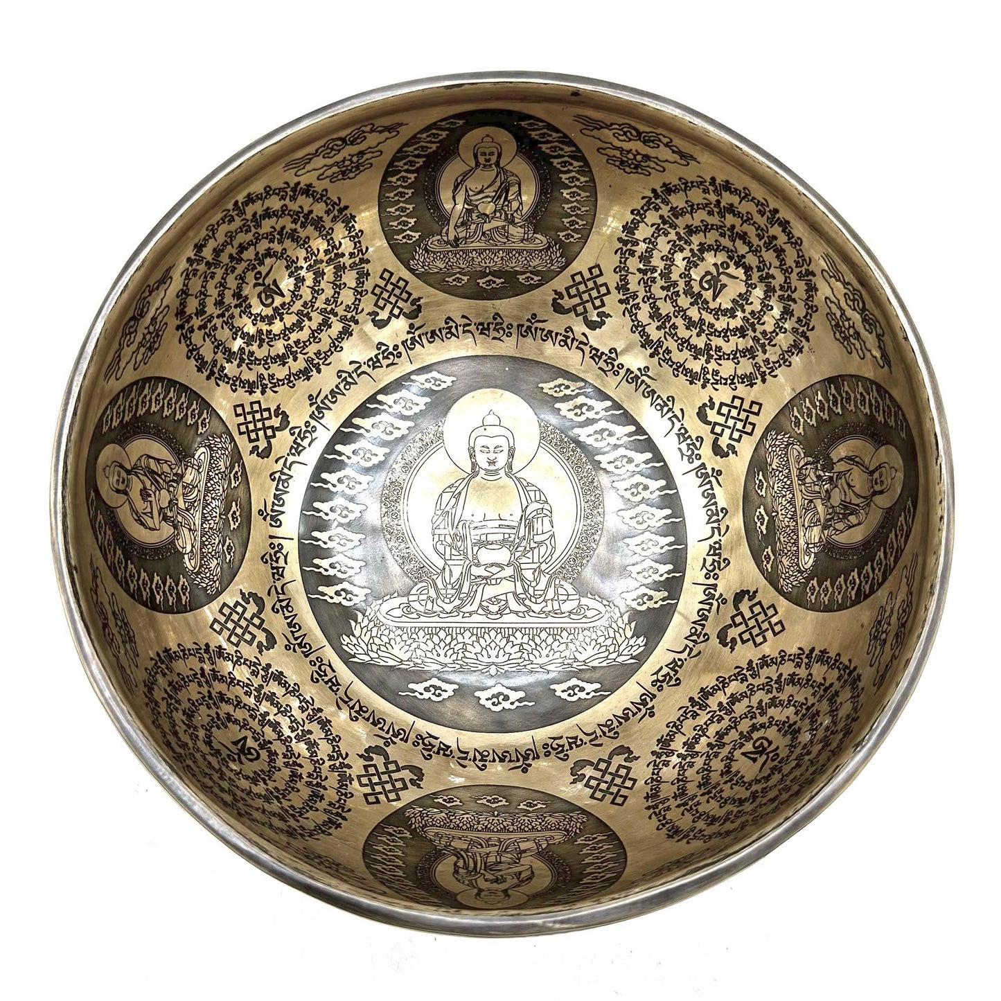 Tibetan Cuenco Engraved Bandage - 21cm - 5 Buddhas