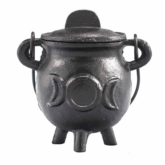 Cast Iron Cauldron with Triple Luna 6.5x13cm