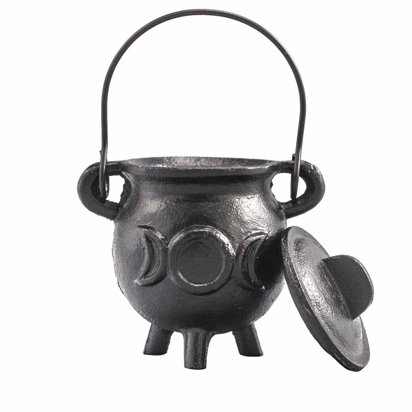 Cast Iron Cauldron with Triple Luna 6.5x13cm