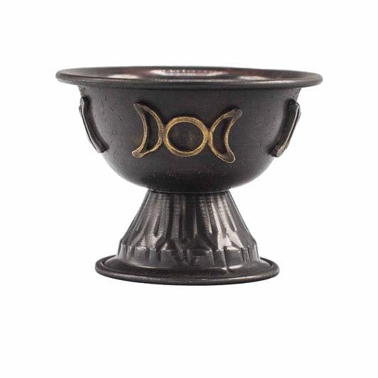 Triple Luna Antique Copper Ritual Cup 10x8cm