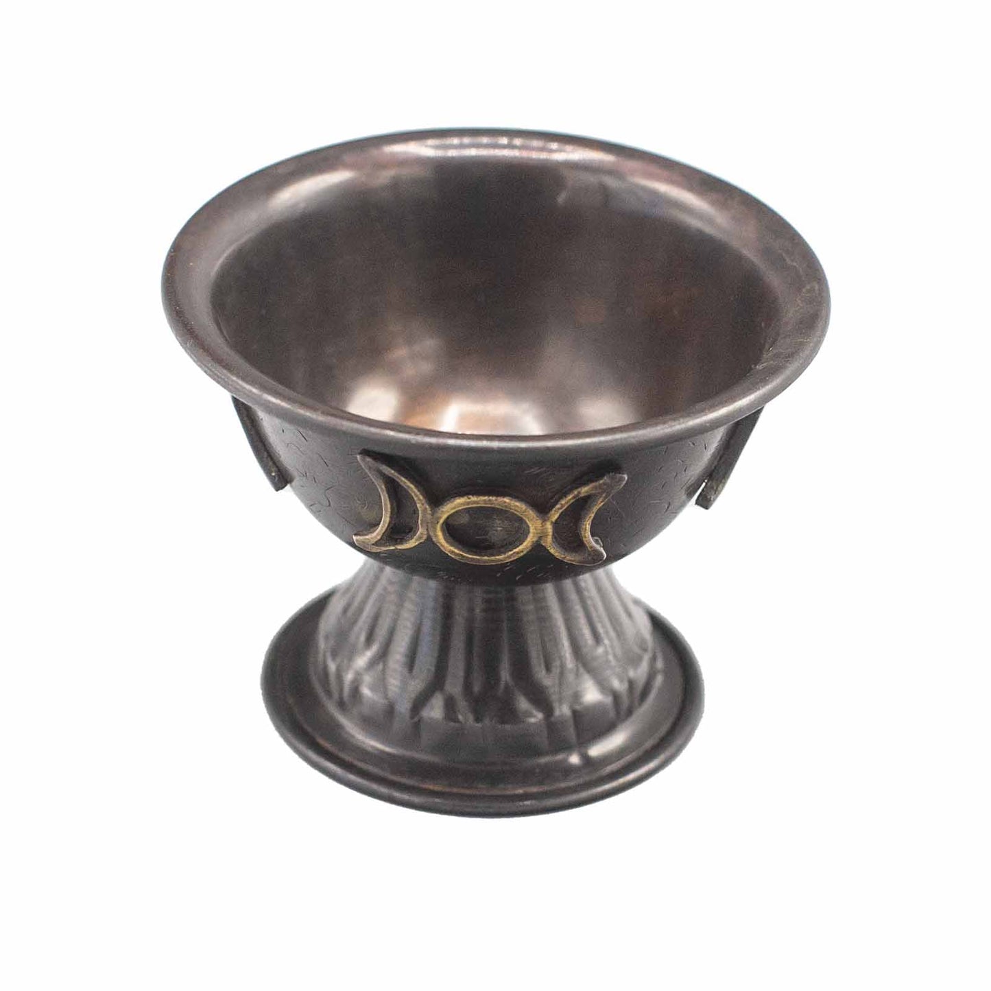 Triple Luna Antique Copper Ritual Cup 10x8cm