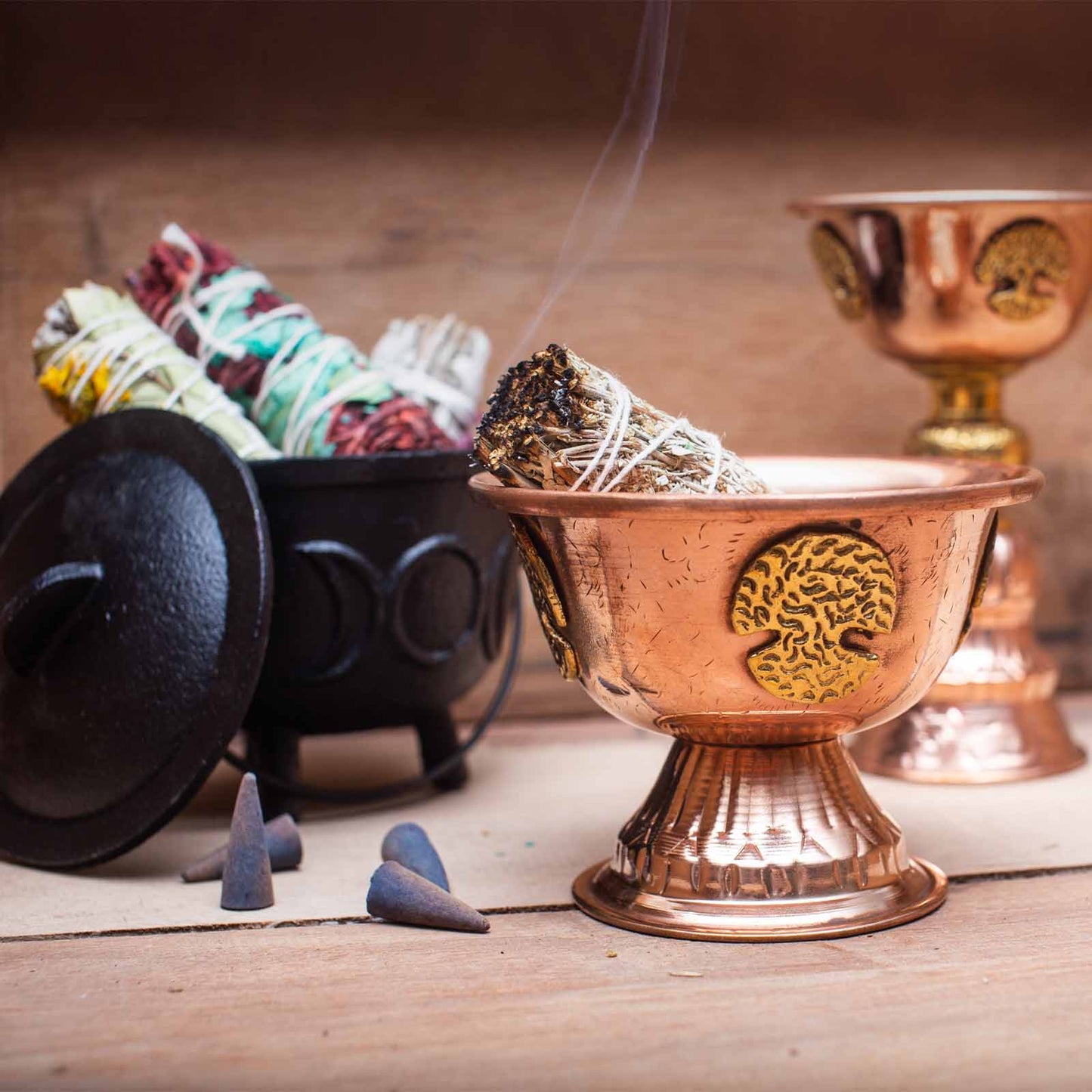 Copper Ritual Cup with Tree of Life 12x9cm