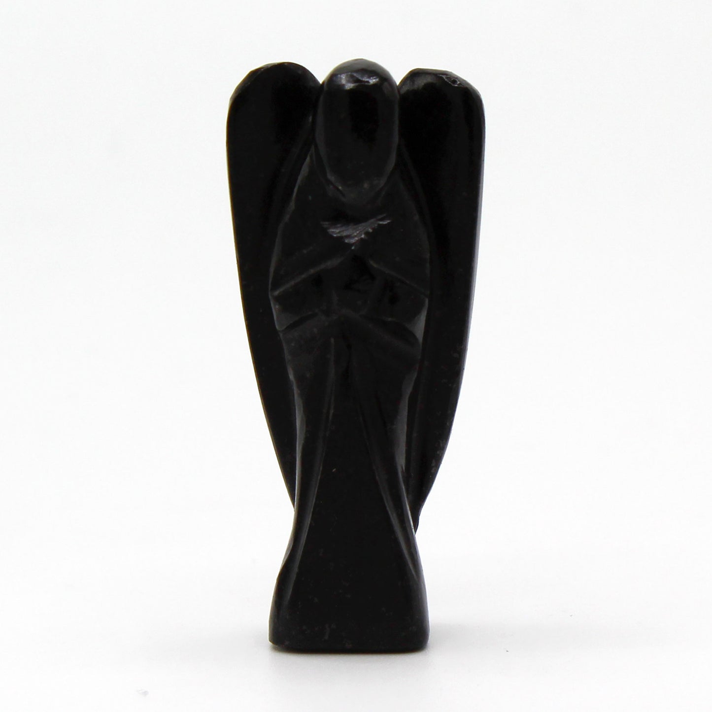 Handcrafted precious stone angel - black agate