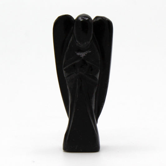 Handcrafted precious stone angel - black agate