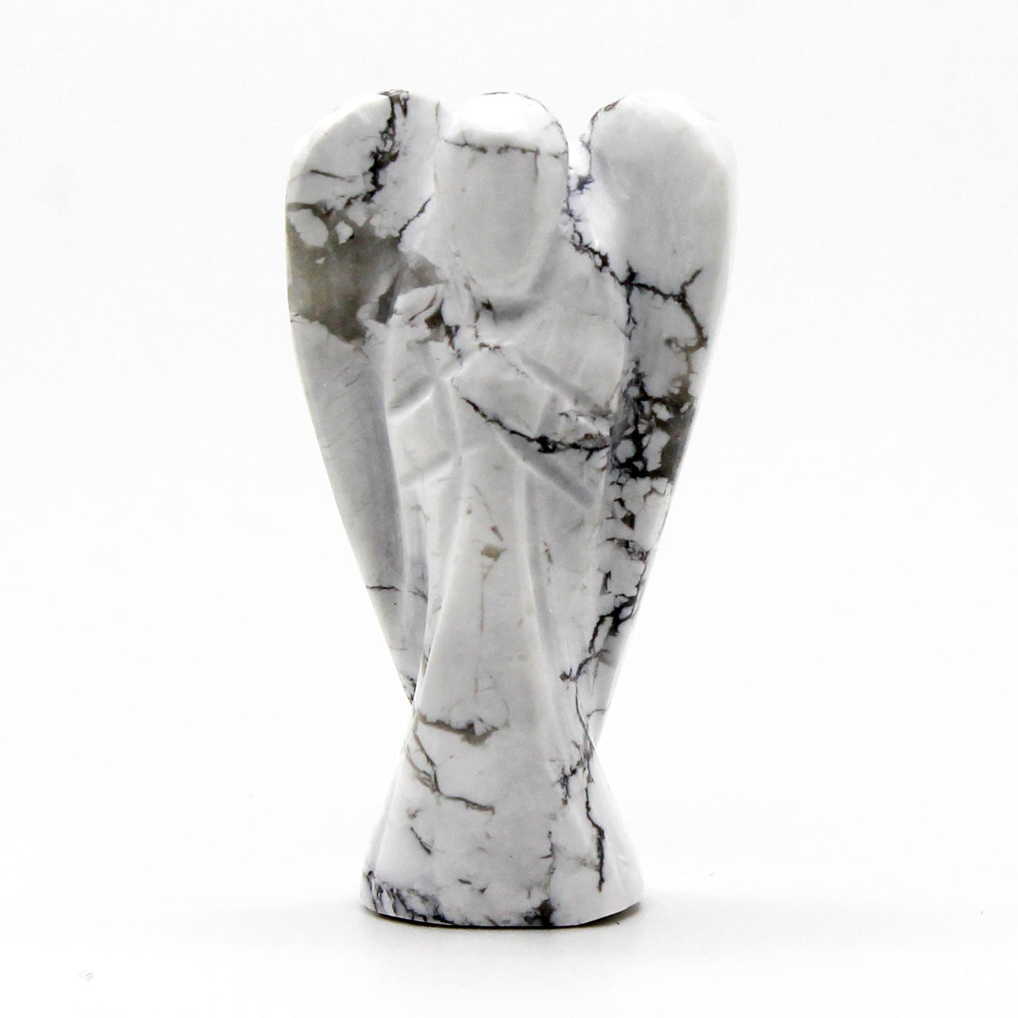 Handcrafted precious stone angel - white Howlite