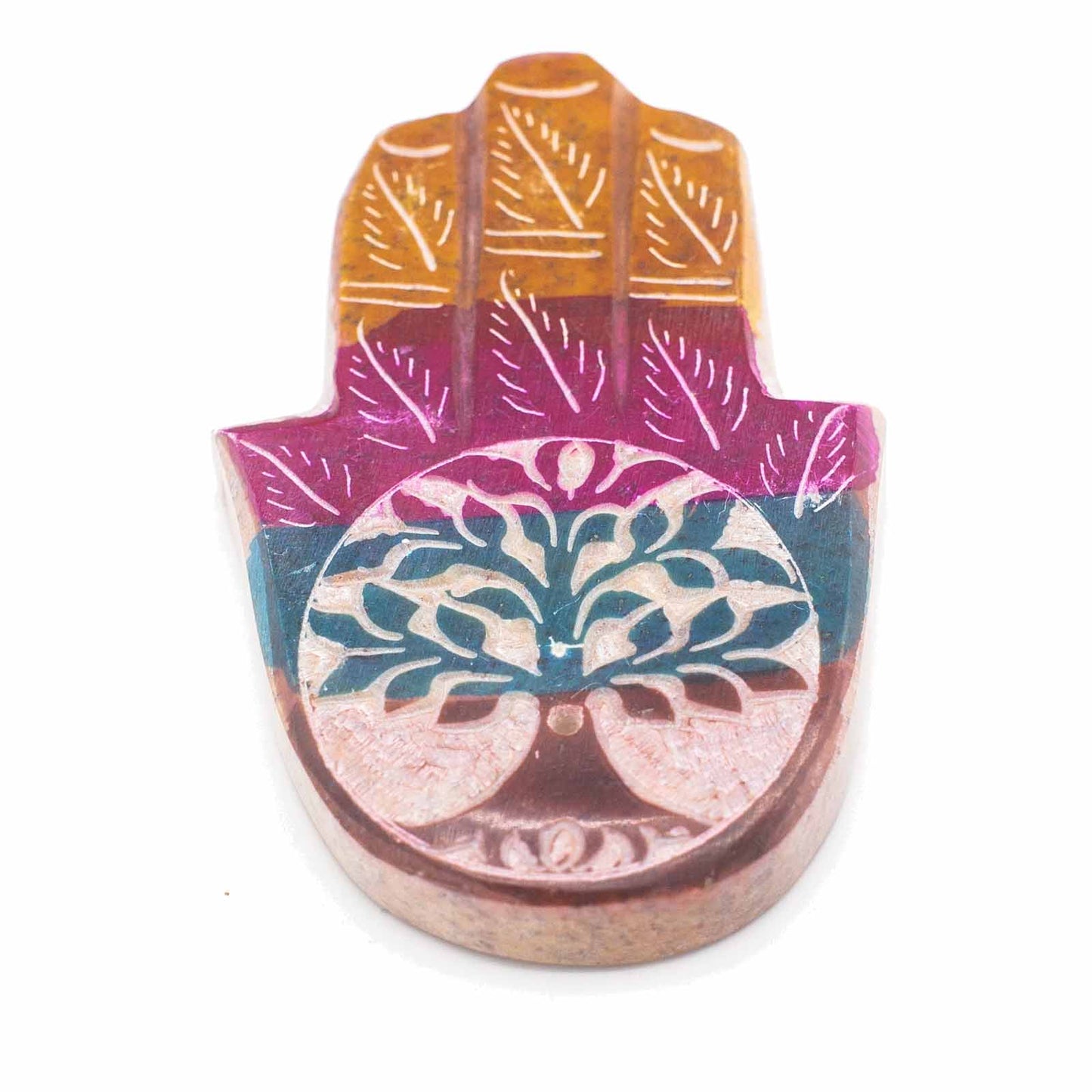 Porte-encens Stéatite Hamsa 9x6cm - Árbol de la Vida