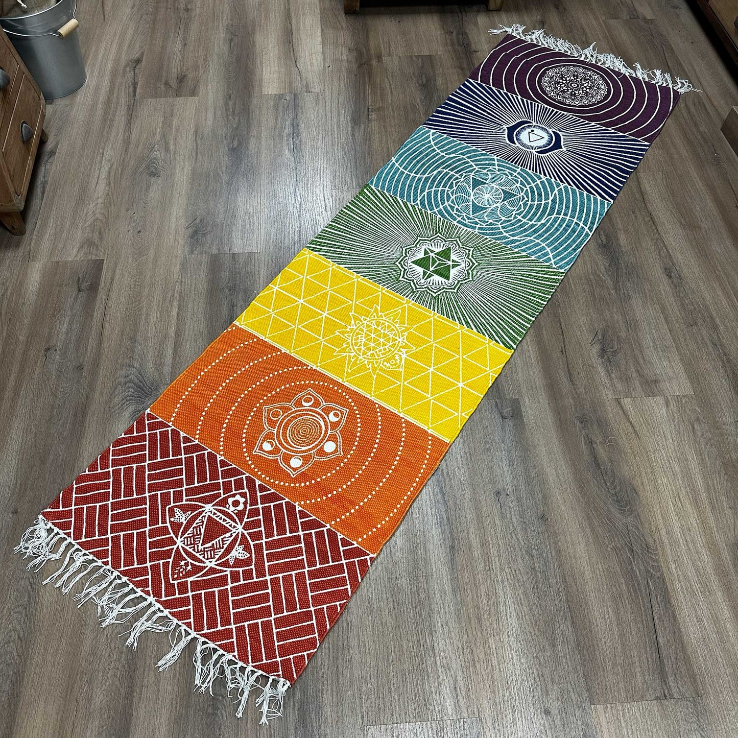 100% Cotton Yoga Mat - 60x200cm - 7 Chakras