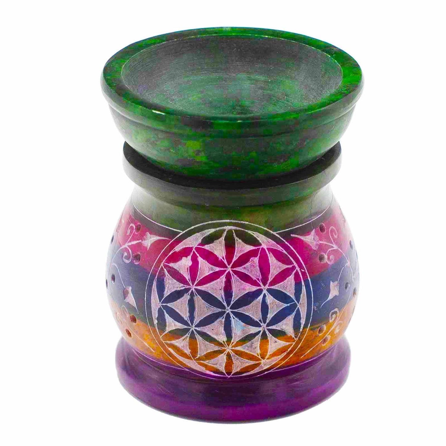 Steatite Oil Burner 10cm - Flor de la Vida - Five Colors