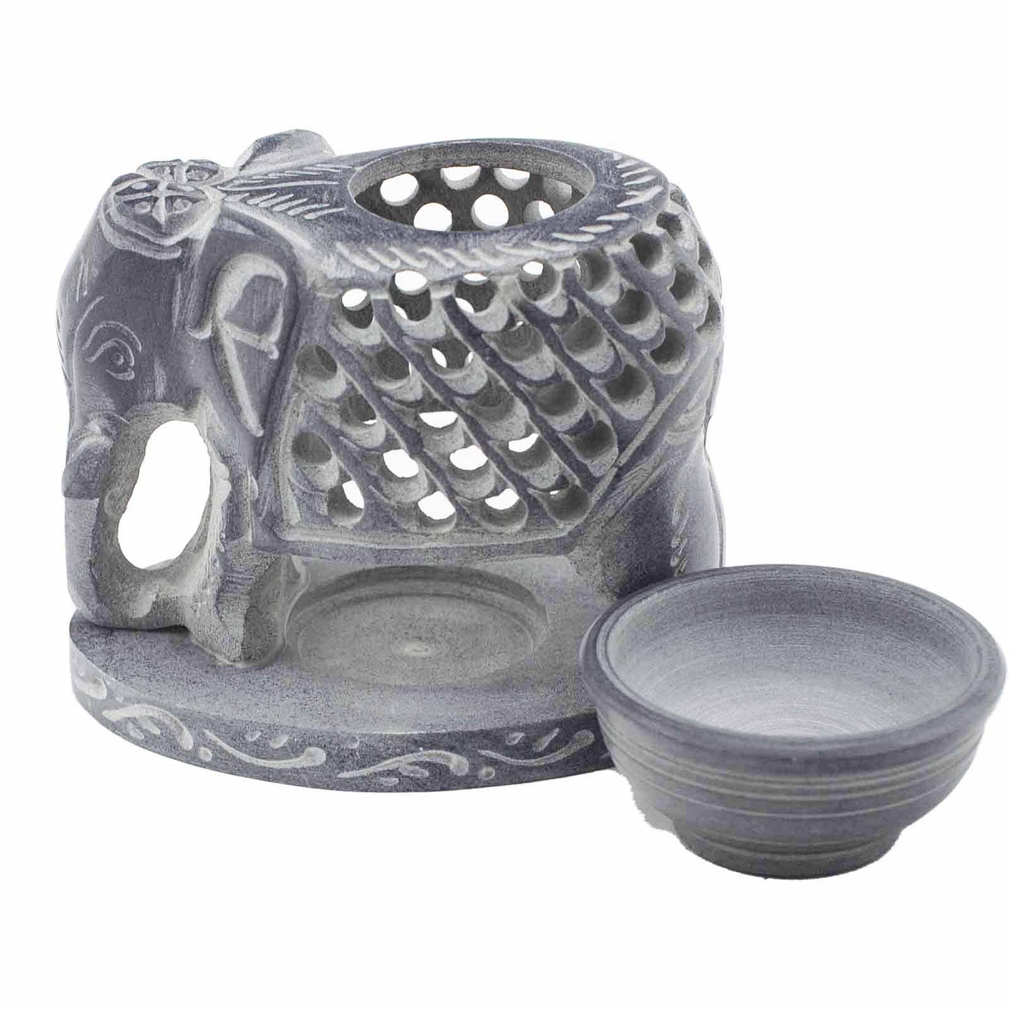 Steatite oil burner 10.5 cm - Elephant floor