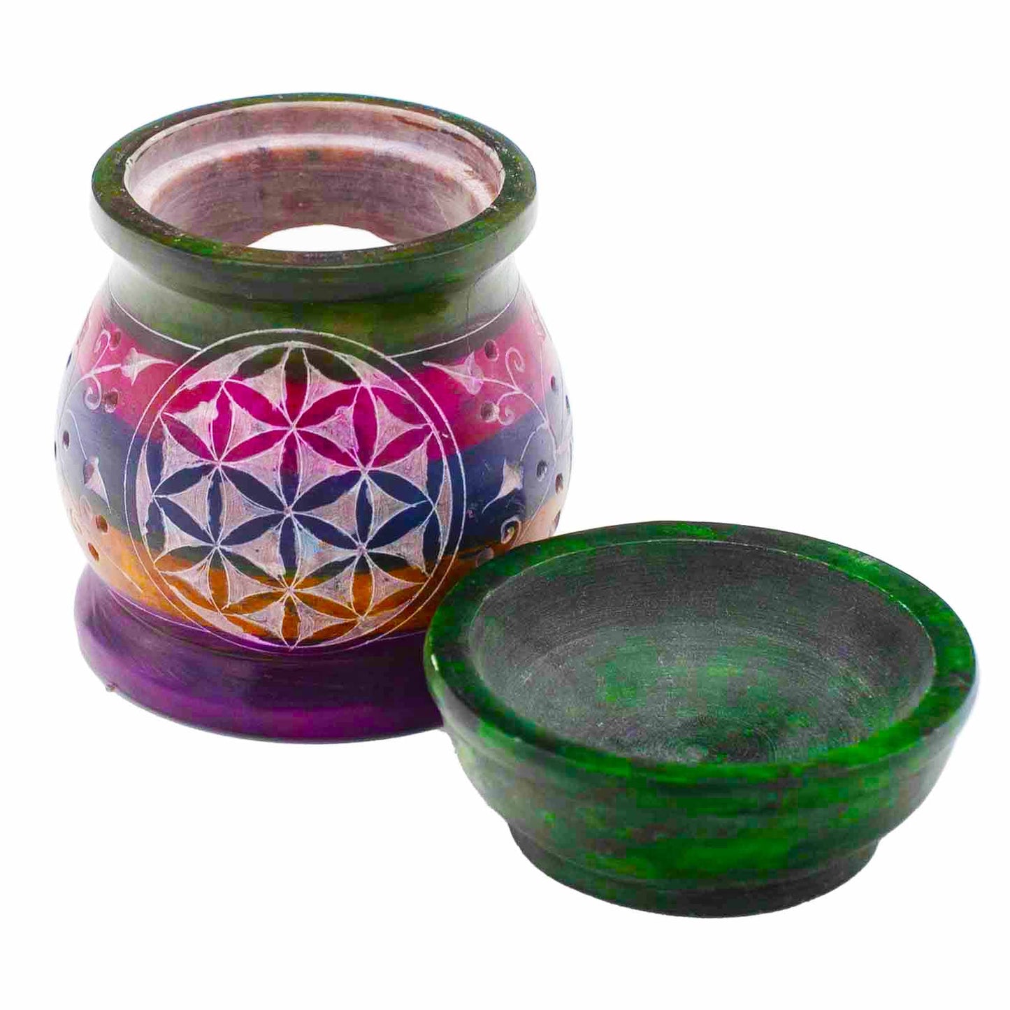 Steatite Oil Burner 10cm - Flor de la Vida - Five Colors