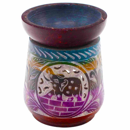 Large steatite oil burner 13x10cm - Elephant - Five colors