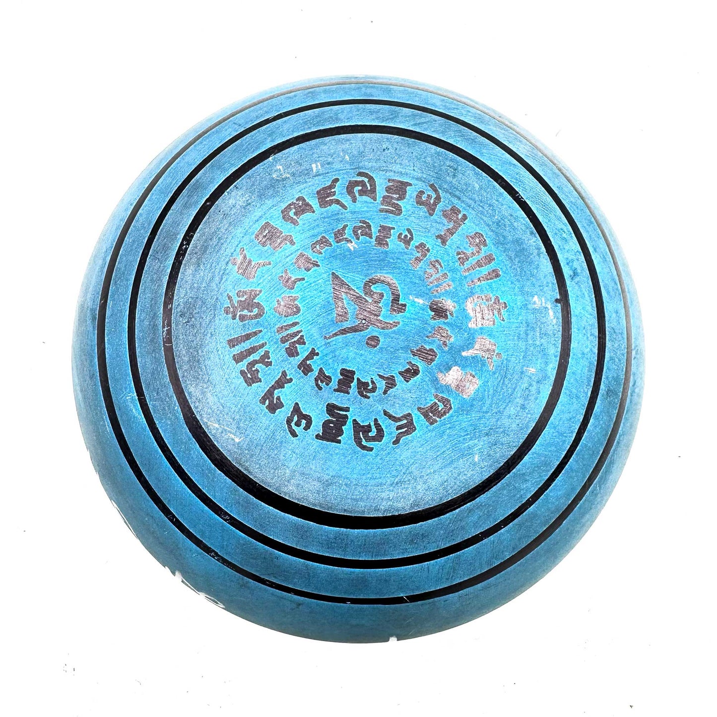 Earth Powder Tibetan Cuenco - Five Buddhas Mantra Blue - 16 cm